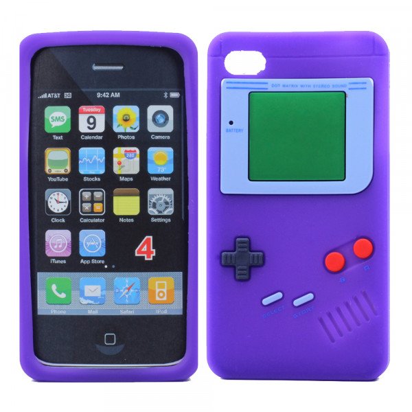 Wholesale iPhone 4 4S 3D Gameboy Case  (Purple)